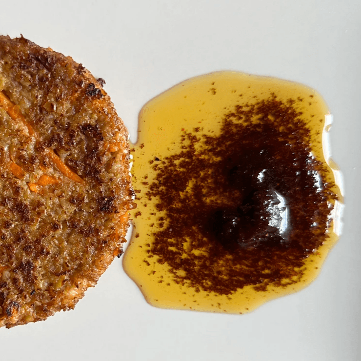 Veggie burger de seitán y zanahoria con MISOIL